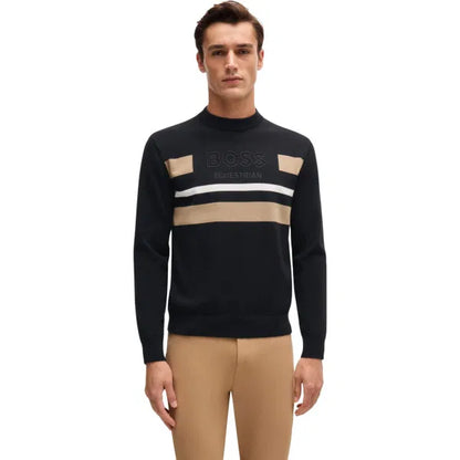 Boss Equestrian Brad KnitWear Logo Jumper Black