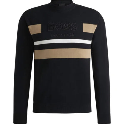 Boss Equestrian Brad KnitWear Logo Jumper Black