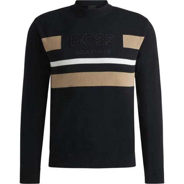 Boss Equestrian Brad KnitWear Logo Jumper Black