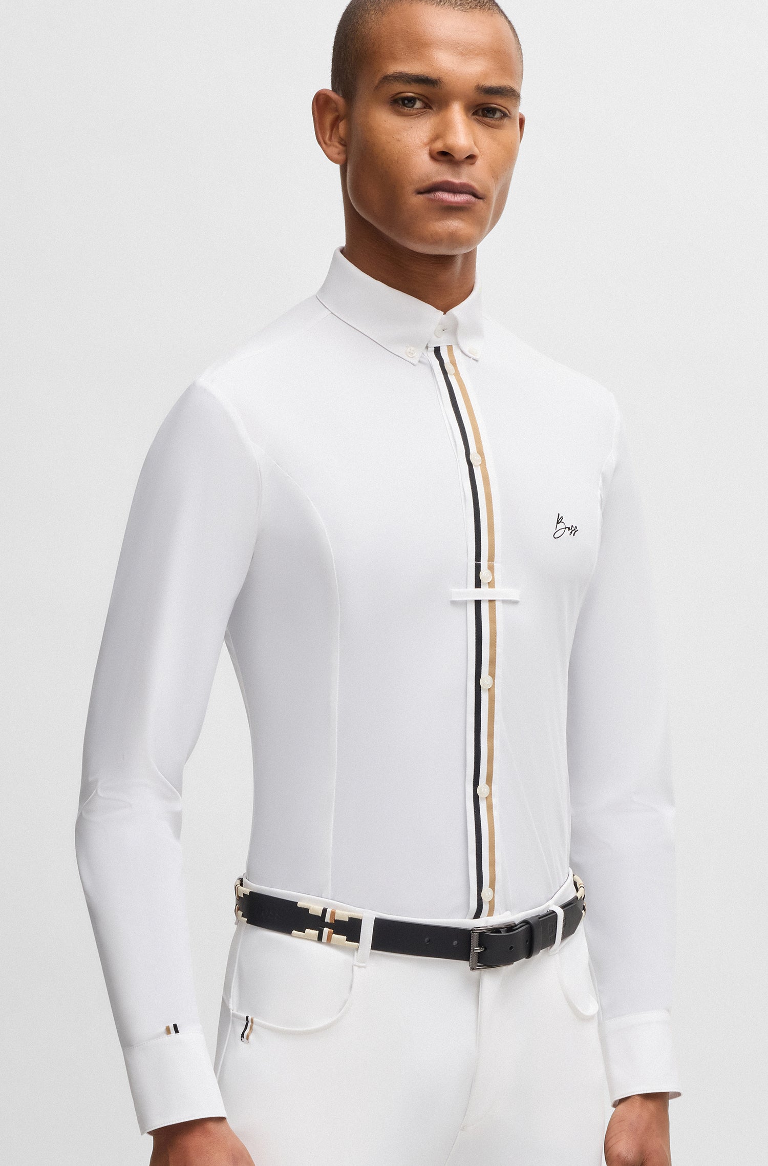 Boss Equestrian Norman Signature Competition Shirt White