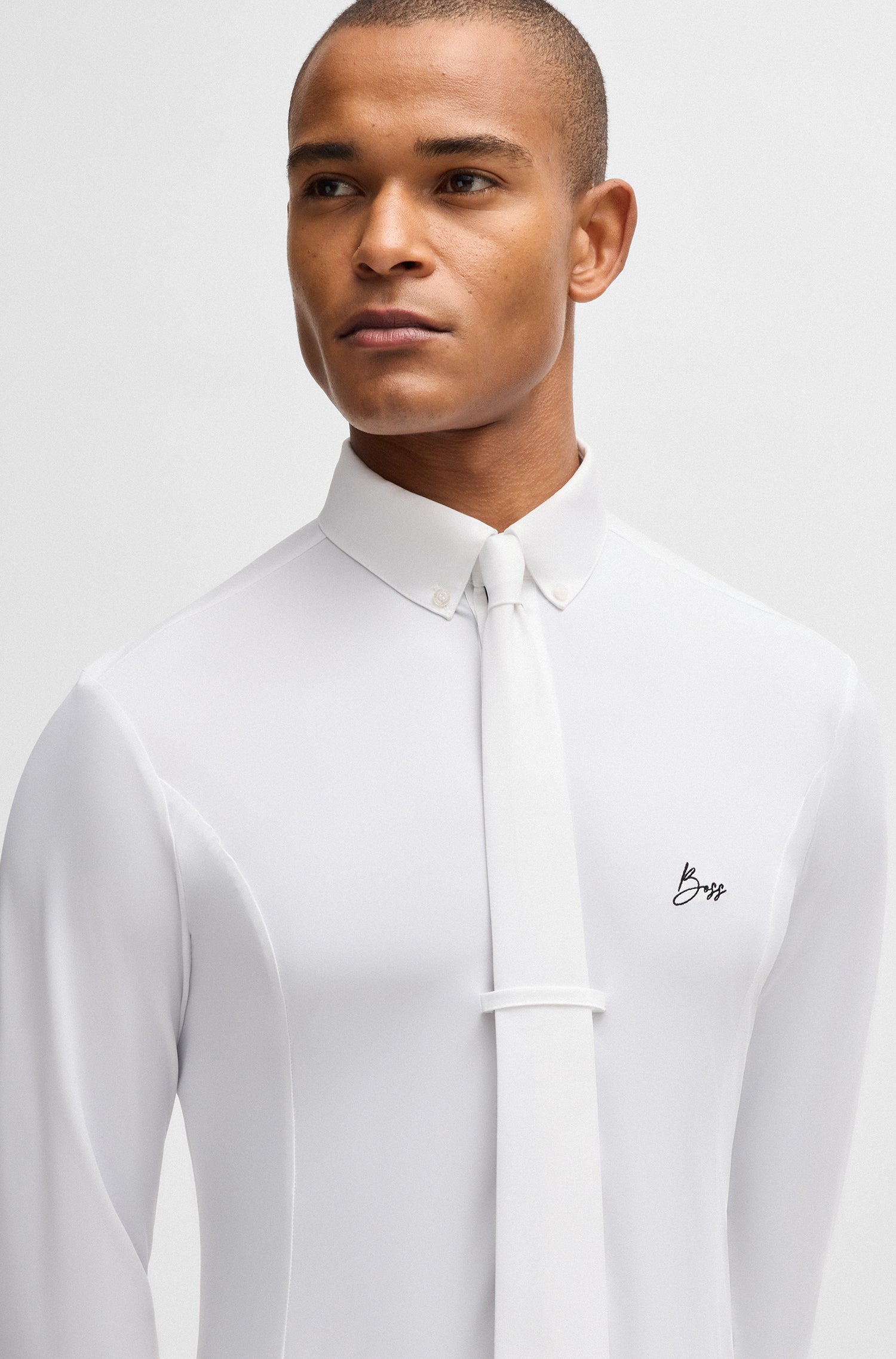 Boss Equestrian men’s Norman Signature long sleeve Competition Shirt White