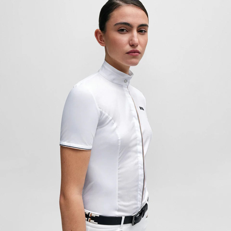 Boss Equestrian Elisa Show Blouse Signature White Competition Shirt S/S