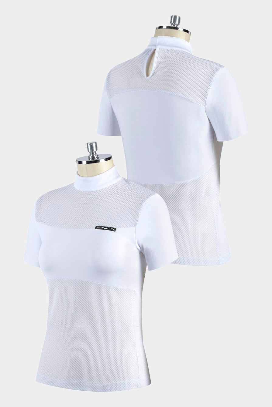 Animo Belmenhorn White Texturised Short Sleeve Competition Shirt