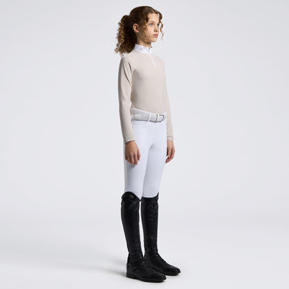 Cavalleria Toscana Giels Jersey with Printed Logo Bib Long Sleeve Competition Shirt - Rainy Day