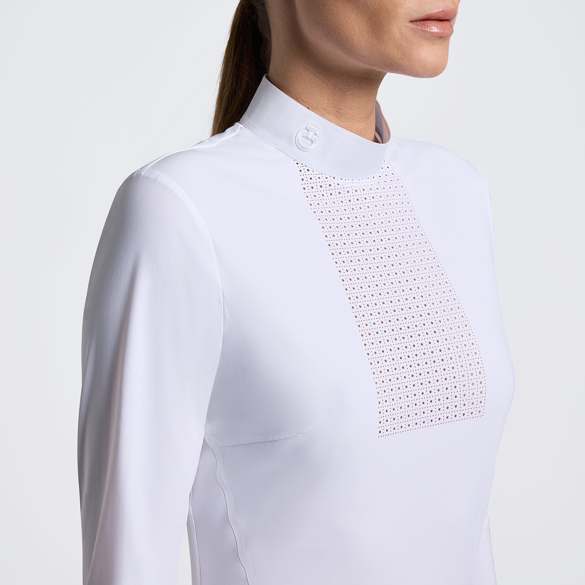 Cavalleria Toscana R-EVO Long Sleeve Perforated Bib Competition Shirt - White