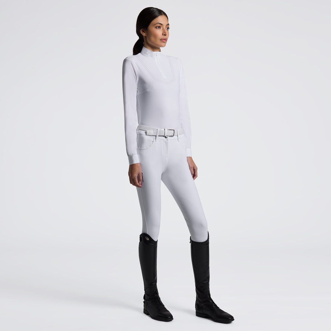 Cavalleria Toscana Revolution L/S Perforated W/Tech Knit Competition Shirt