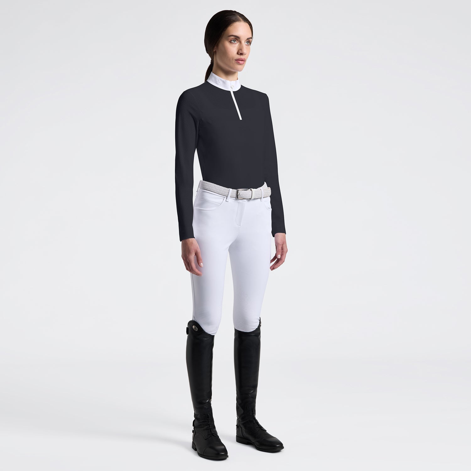 Experience refined elegance in the arena with this Cavalleria Toscana long-sleeved Show shirt.