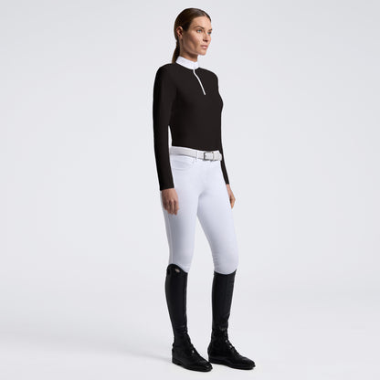 Cavalleria Toscana Women’s Sequine Bib Long Sleeve Competition Shirt - Black