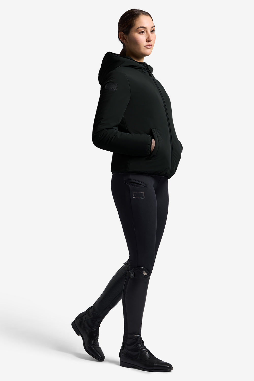 Riders Gene Women’s Padded Zip Bomber Jacket - Black