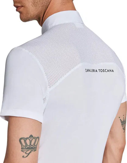 Cavalleria Toscana Tech Piquet S/S Competition Button Polo