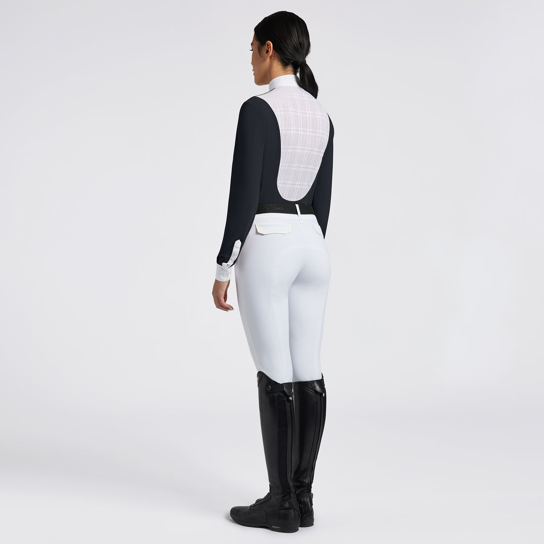 Cavalleria Toscana Jersey Long Sleeve Competition Shirt with Sheer Back Bib