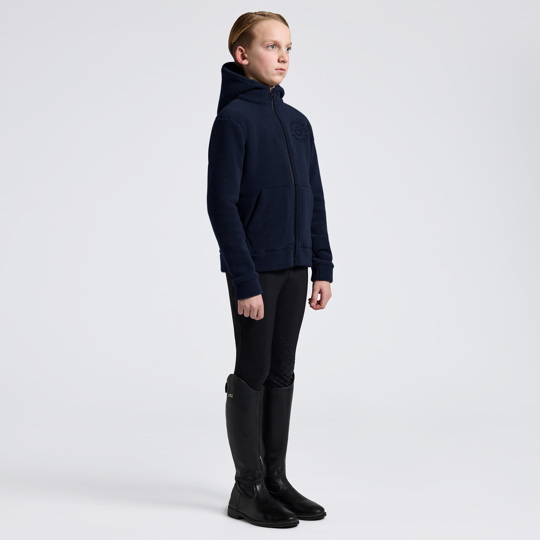 Cavalleria Toscana Kids Fleece W/Orbit Embroidery Logo Zip Hoodie Unisex