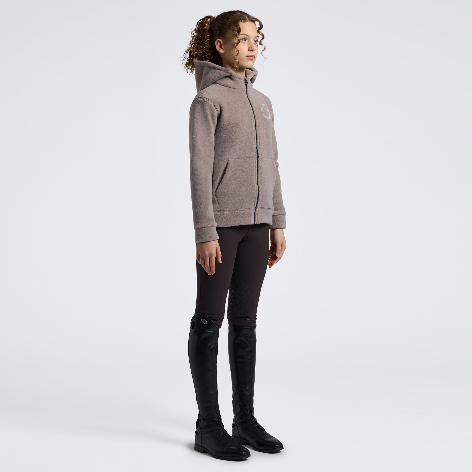 Cavalleria Toscana Childrens Unisex Fleece Zip Hoody - Cipria