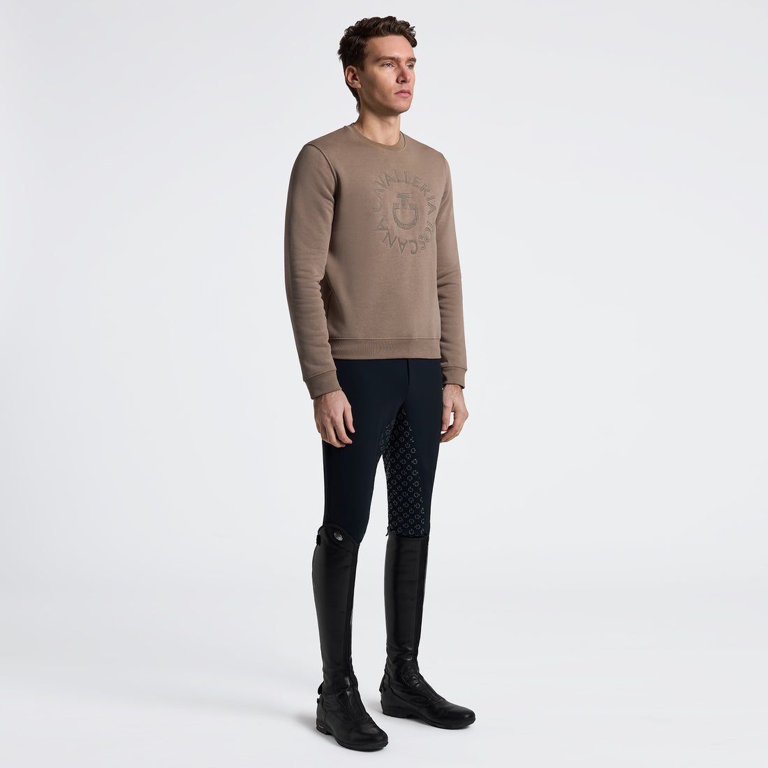 Cavalleria Toscana mens Orbit Crew Neck Cotton Sweatshirt