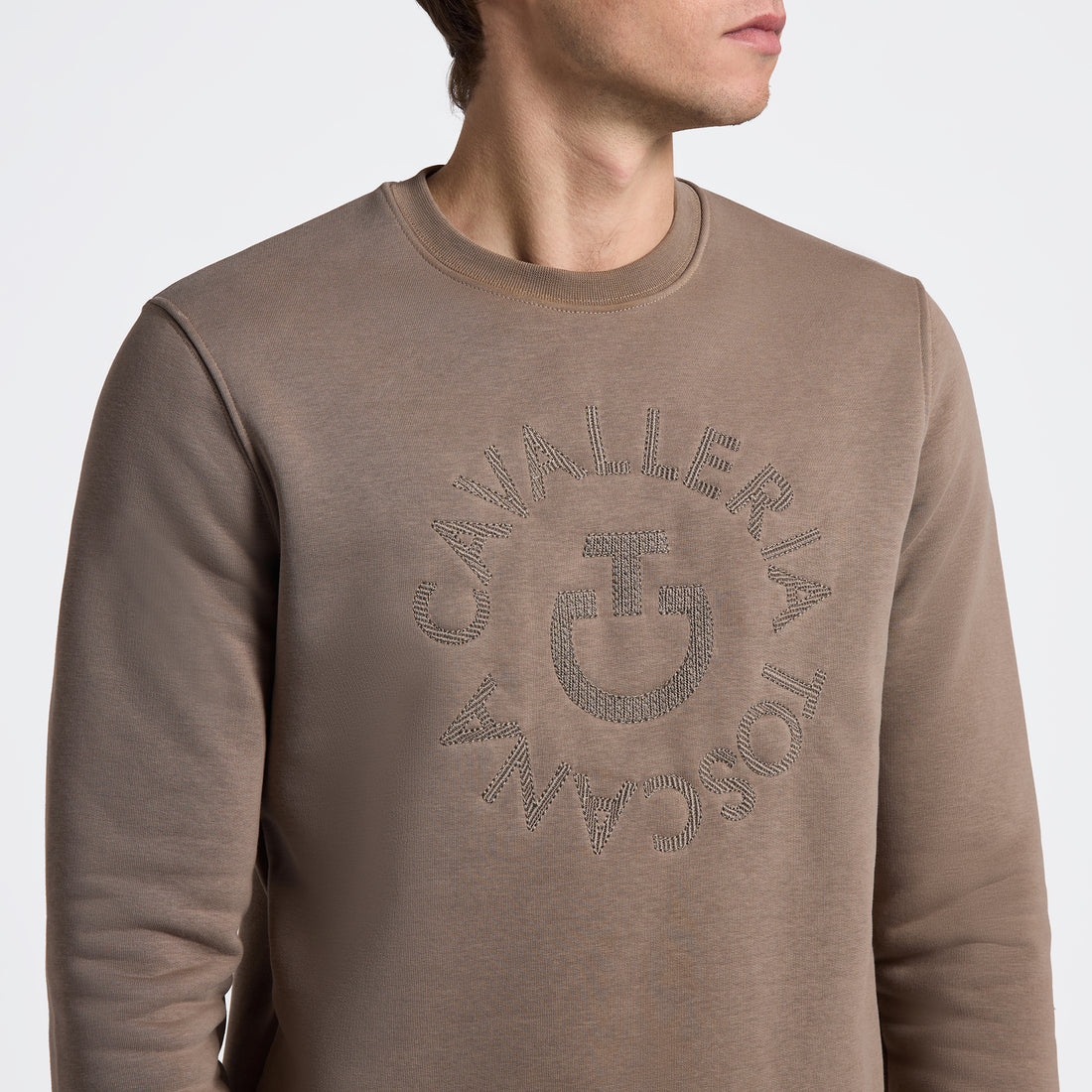 Cavalleria Toscana mens Orbit Crew Neck Cotton Sweatshirt