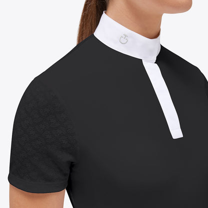 Cavalleria Toscana Black Sheer Short Sleeve Competition Shirt