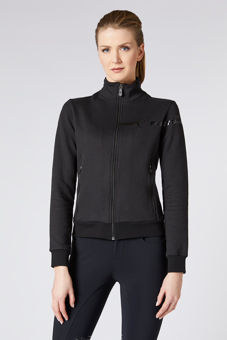 Vestrum Villadossola Black Zip Through Jersey Jacket