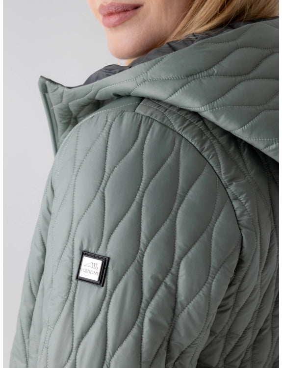 Equiline Esabe Women’s Green Casual Padded Jacket with Hood 