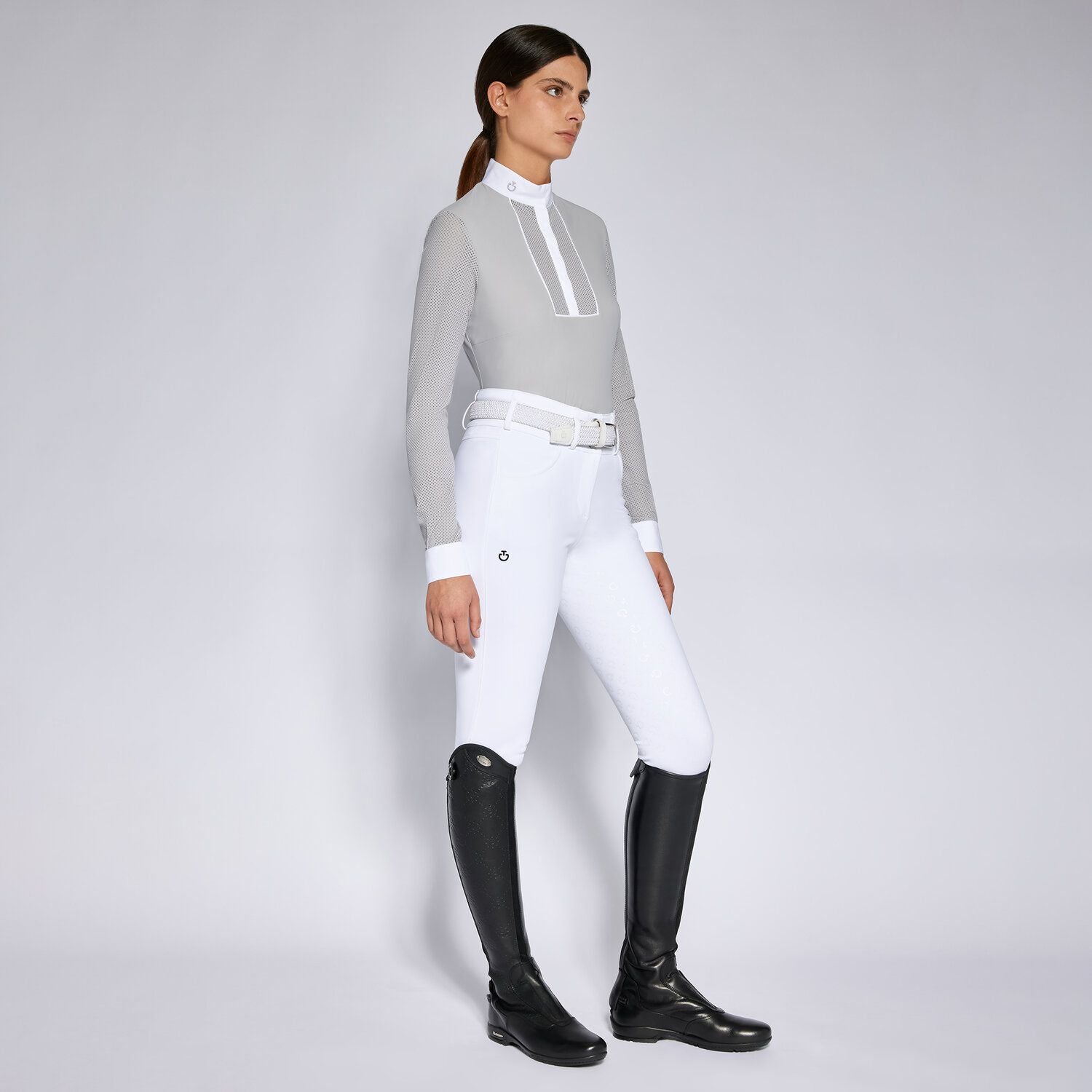 Cavalleria Toscana perforated long sleeve and bib competition shirt