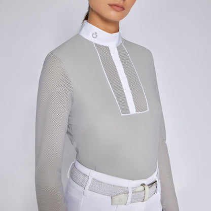 Cavalleria Toscana perforated long sleeve and bib competition shirt