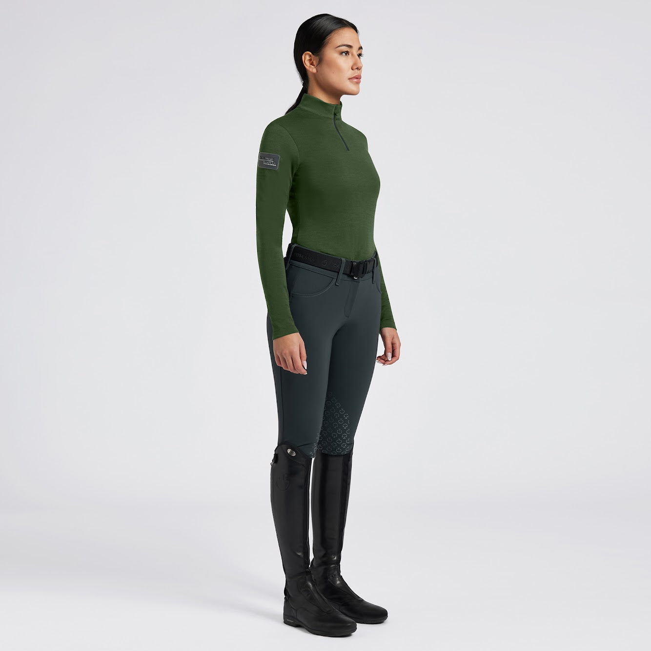 Cavalleria Toscana Half Zip Training L/S Turtleneck