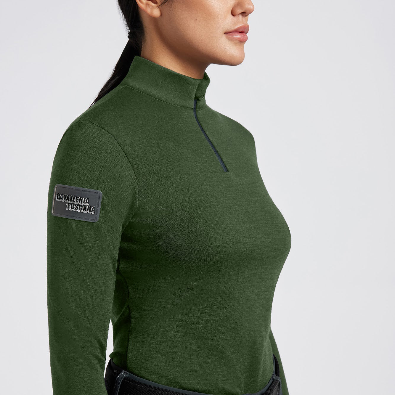 Cavalleria Toscana Half Zip Training L/S Turtleneck