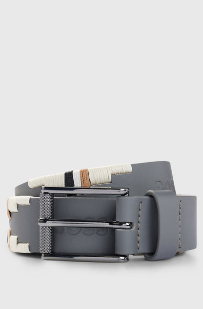 Boss Equestrian Polo Belt Signature Grey