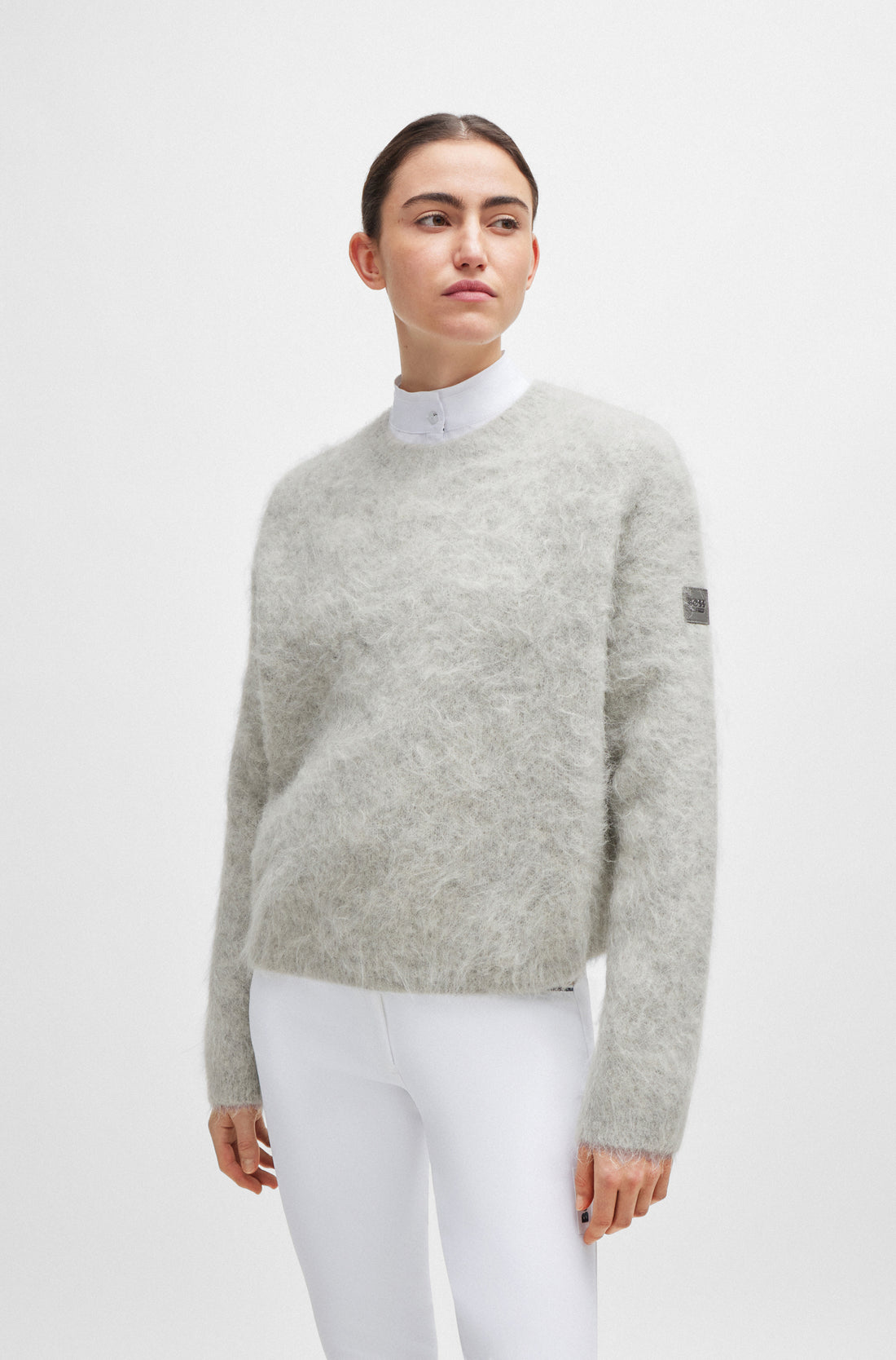 Boss Equestrian Pearl Luxury Knitwear Jumper Grey