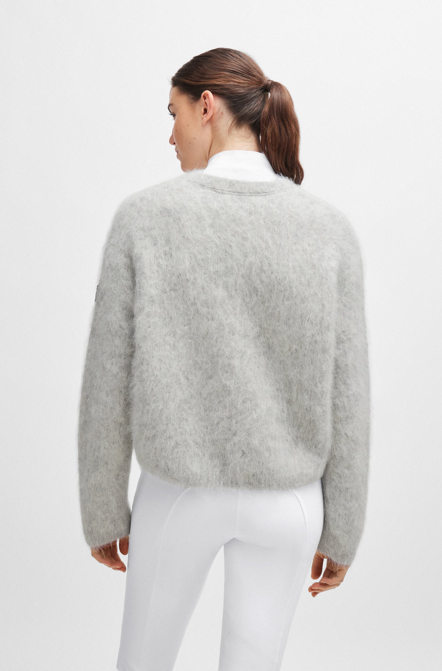 Boss Equestrian Pearl Luxury Knitwear Jumper Grey