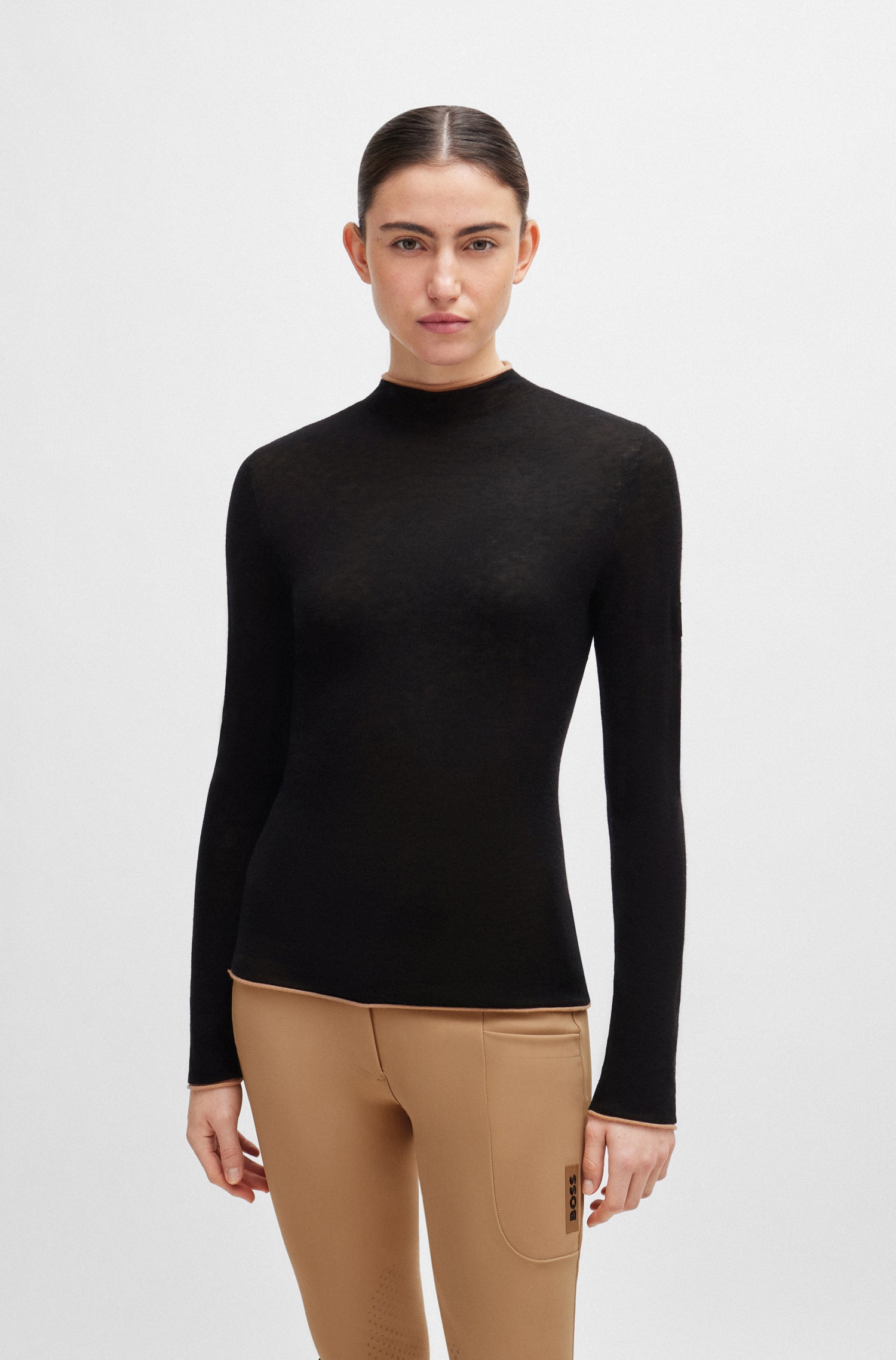 Boss Equestrian May Soft Knit Turtleneck Black