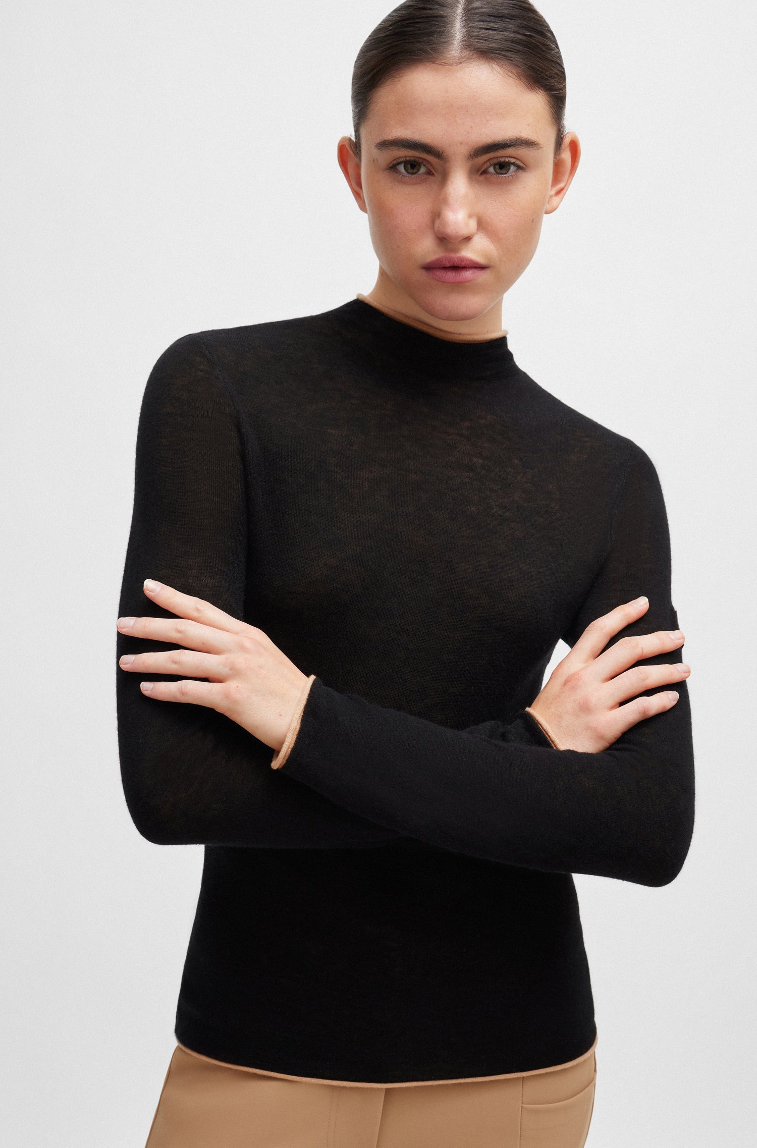 Boss Equestrian May Soft Knit Turtleneck Black