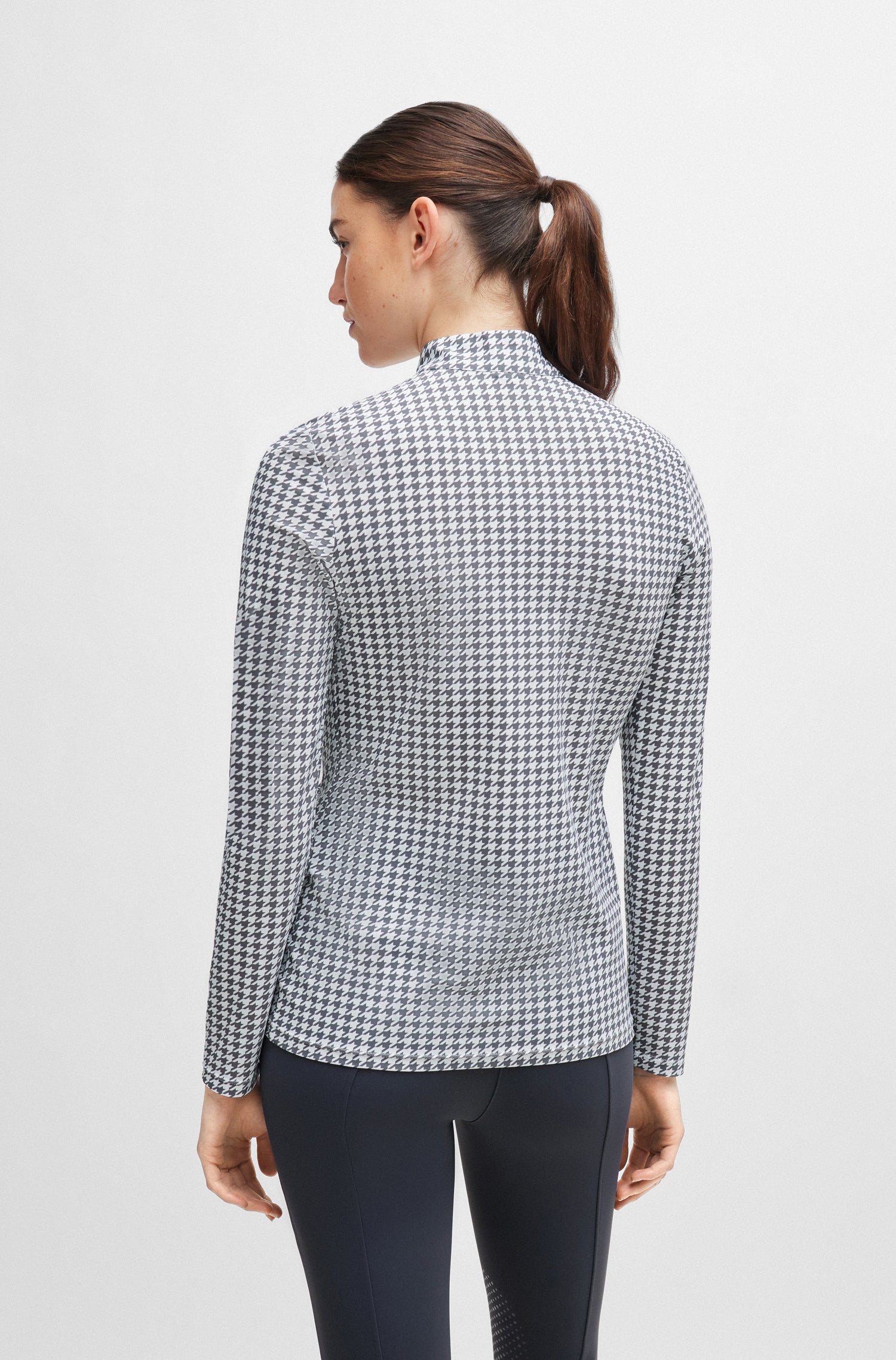 Boss Equestrian Rachel Training Shirt Houndstooth Grey