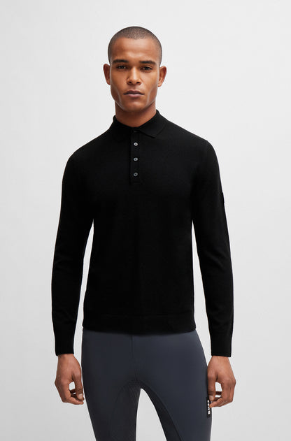 Boss Equestrian Jude Luxury Knitwear Polo Black