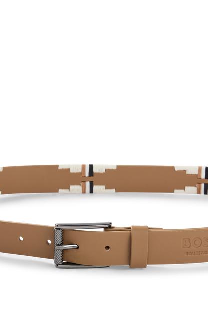 Boss Equestrian Polo Belt Signature Grey