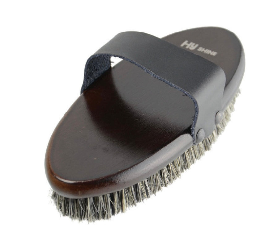 HySHINE Deluxe Body Brush with Horse Hair Mixed with Pig Bristles