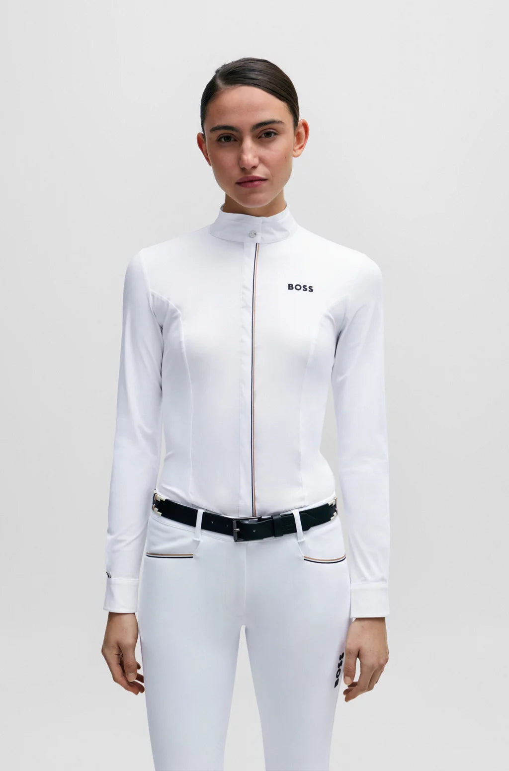 Boss Equestrian Emma Signature White Long Sleeve Competition Shirt