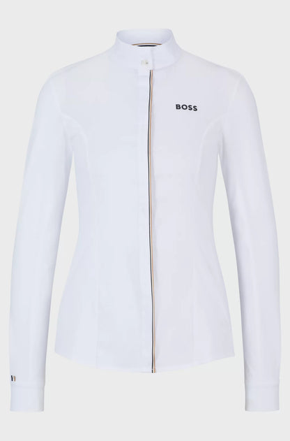 Boss Equestrian Emma Signature White Long Sleeve Competition Shirt