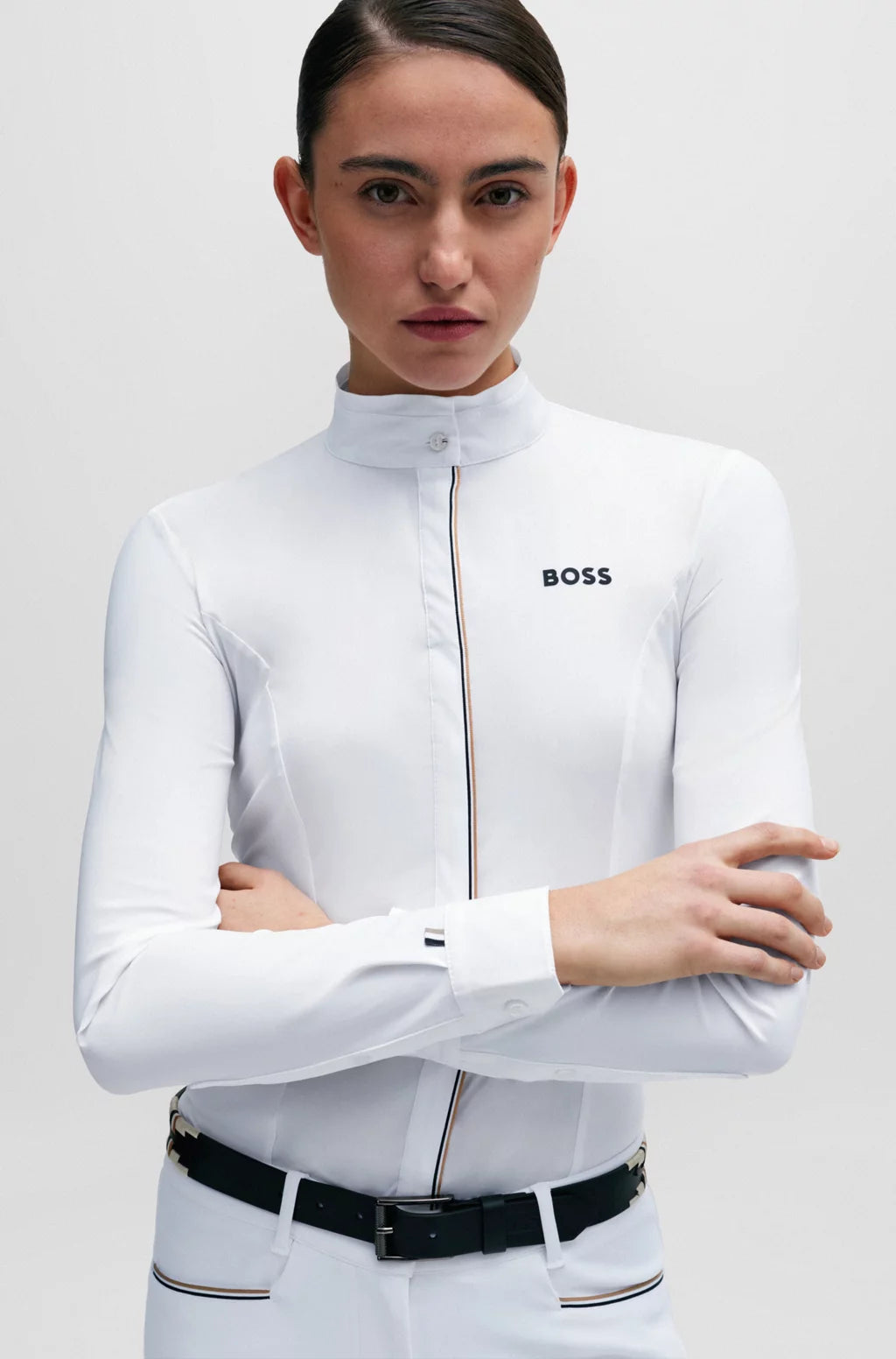 Boss Equestrian Emma Signature White Long Sleeve Show Shirt 