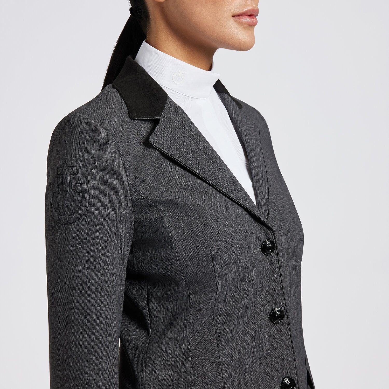 Cavalleria Toscana Grey Marl Competition Jacket with Buttons