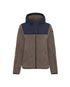 Trolle Techno Pile Padded Sherpa With Hood  in Navy and Taupe