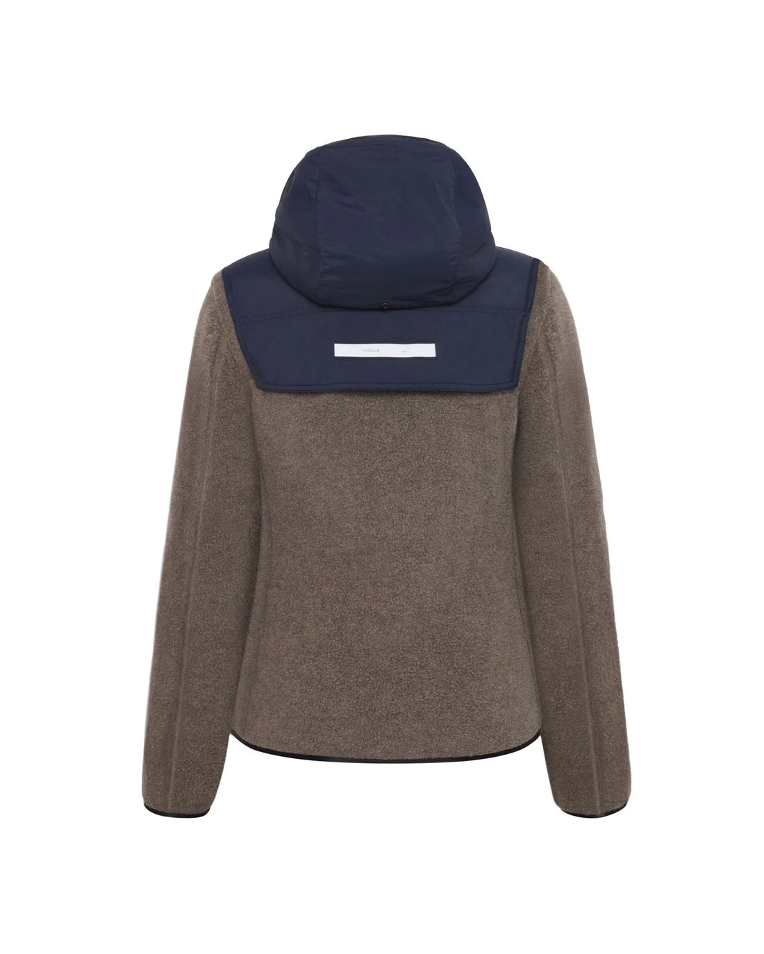 Trolle Techno Pile Padded Sherpa With Hood  in Navy and Taupe