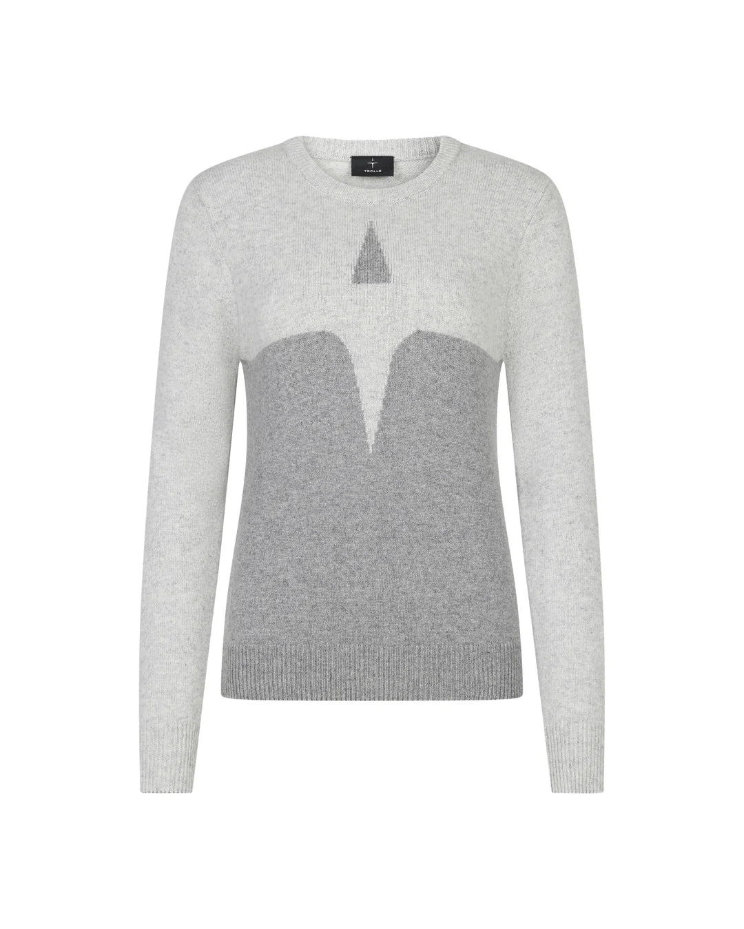 Trolle Casmere and Wool Star Logo Sweater in Grey
