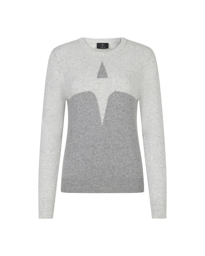 Trolle Casmere and Wool Star Logo Sweater in Grey
