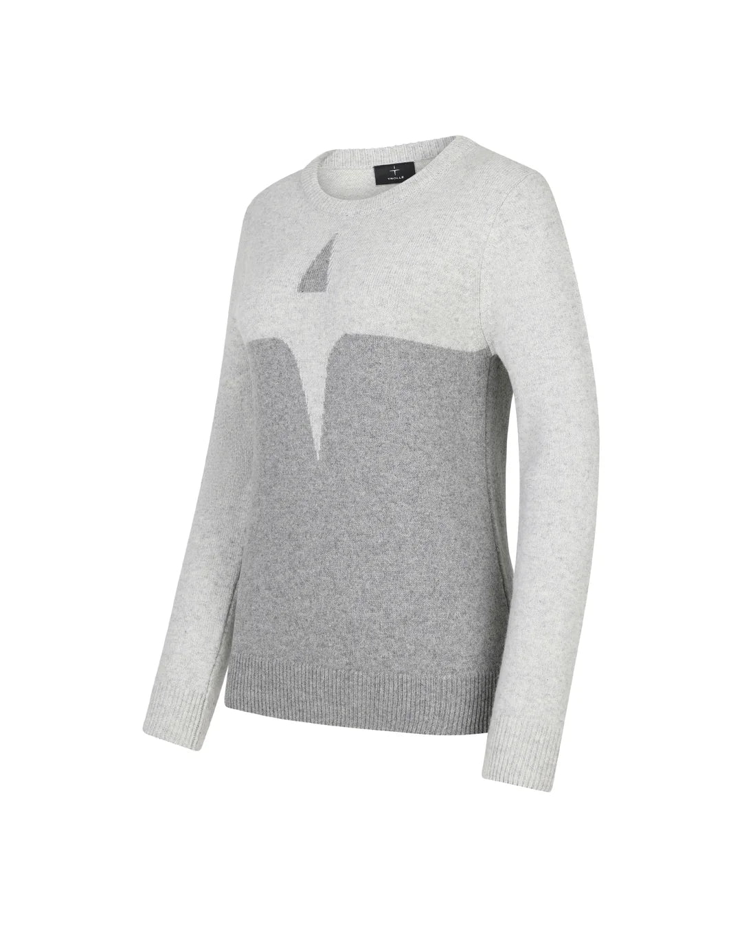 Trolle Casmere and Wool Star Logo Sweater in Grey