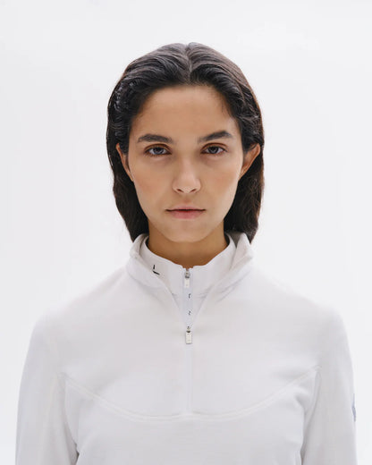 Trolle Tech Fleece with Half Zip in White