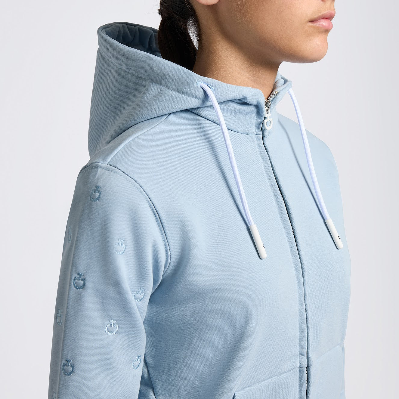 Cavalleria Toscana Blue Diagonal Zip Hoody