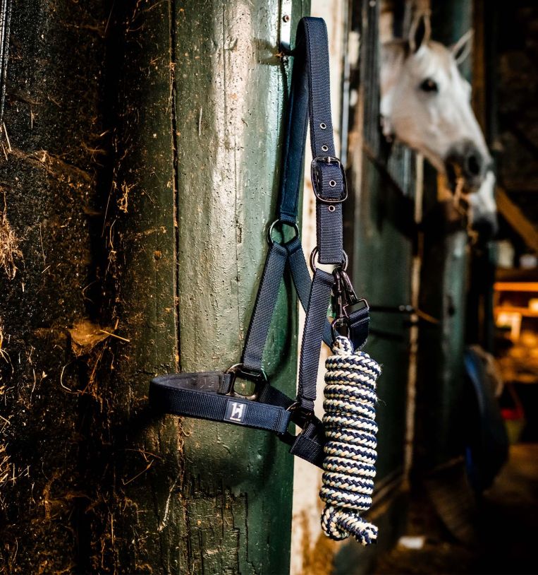 The Horseware® Newmarket Headcollar &amp; Lead Rope set is a stylish staple.
