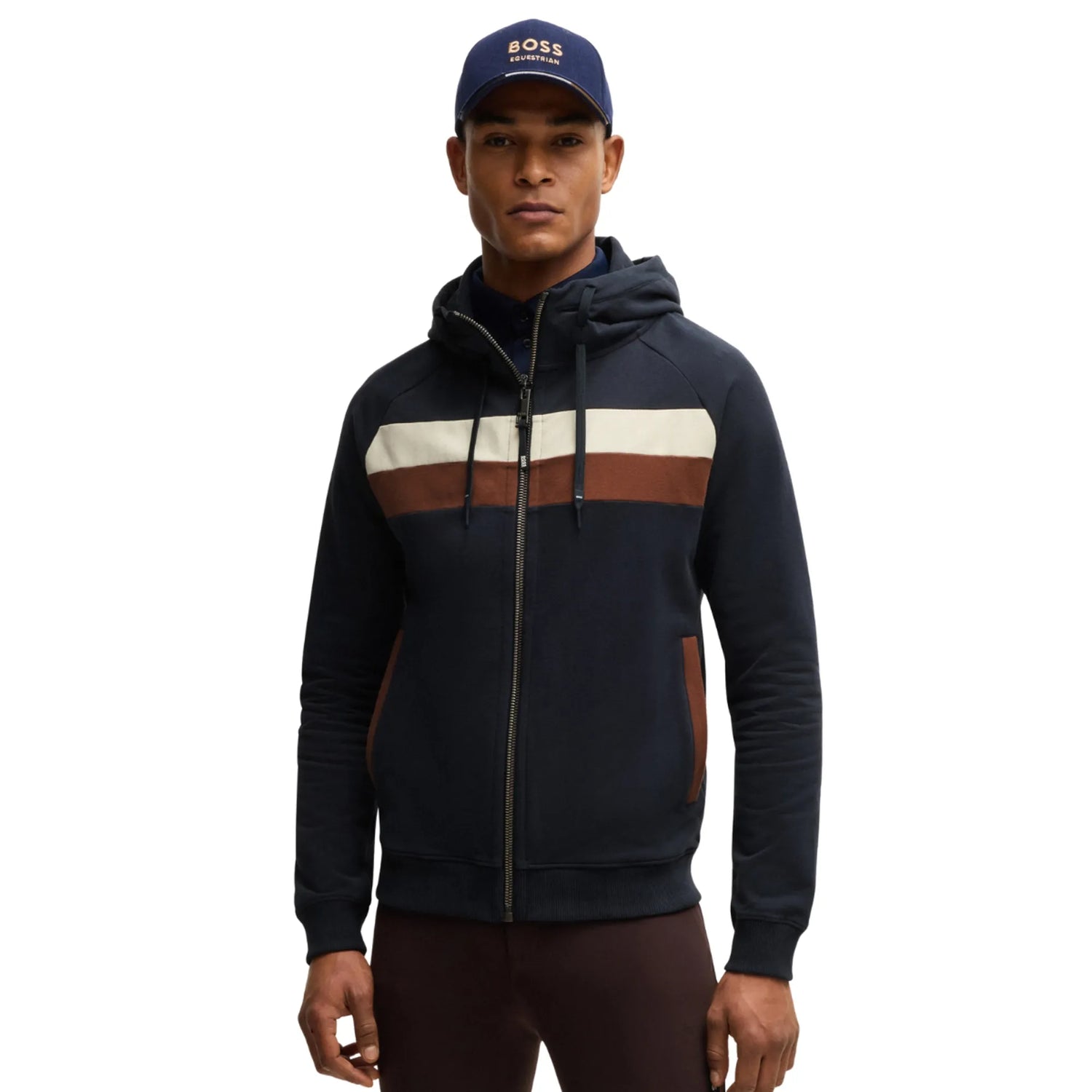 BOSS Equestrian River Zip Mens Hoodie - Sky Captain