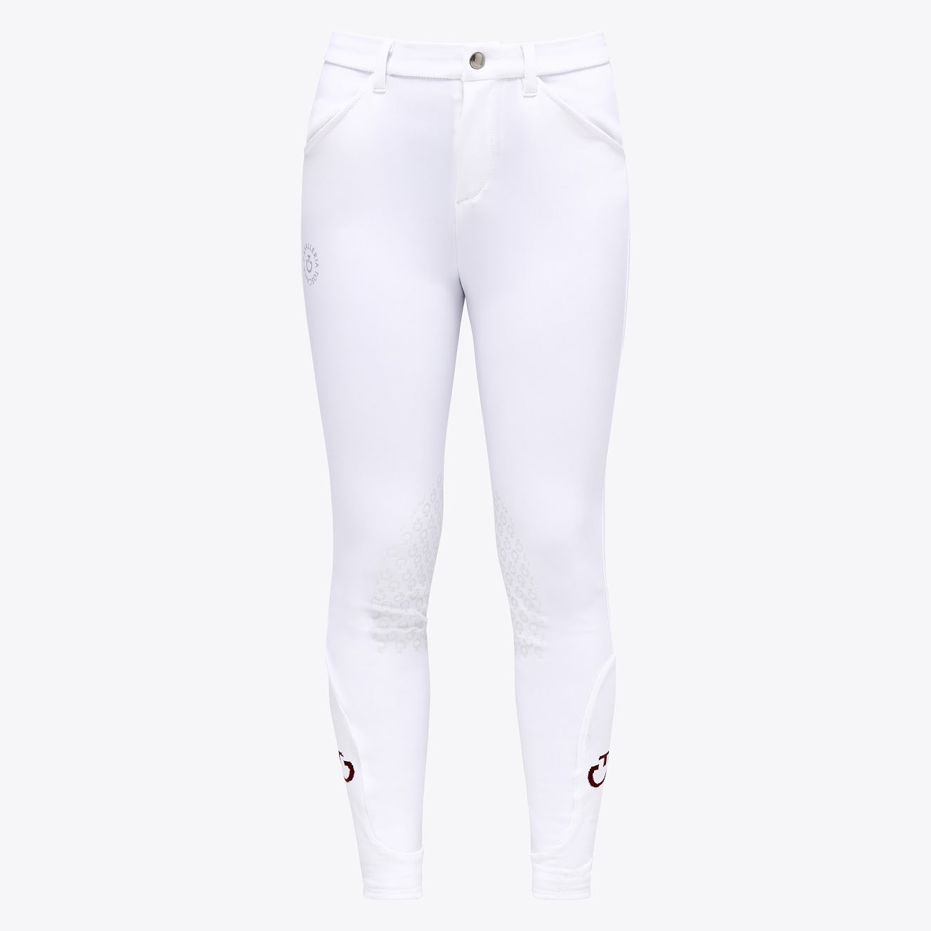 Cavalleria Toscana White Knee Grip Logo Breeches