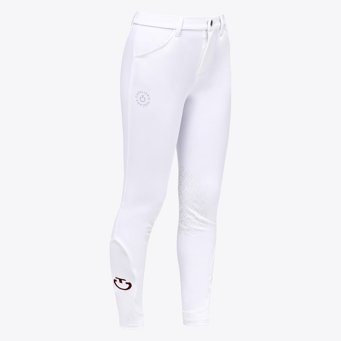 Cavalleria Toscana White Knee Grip Logo Breeches